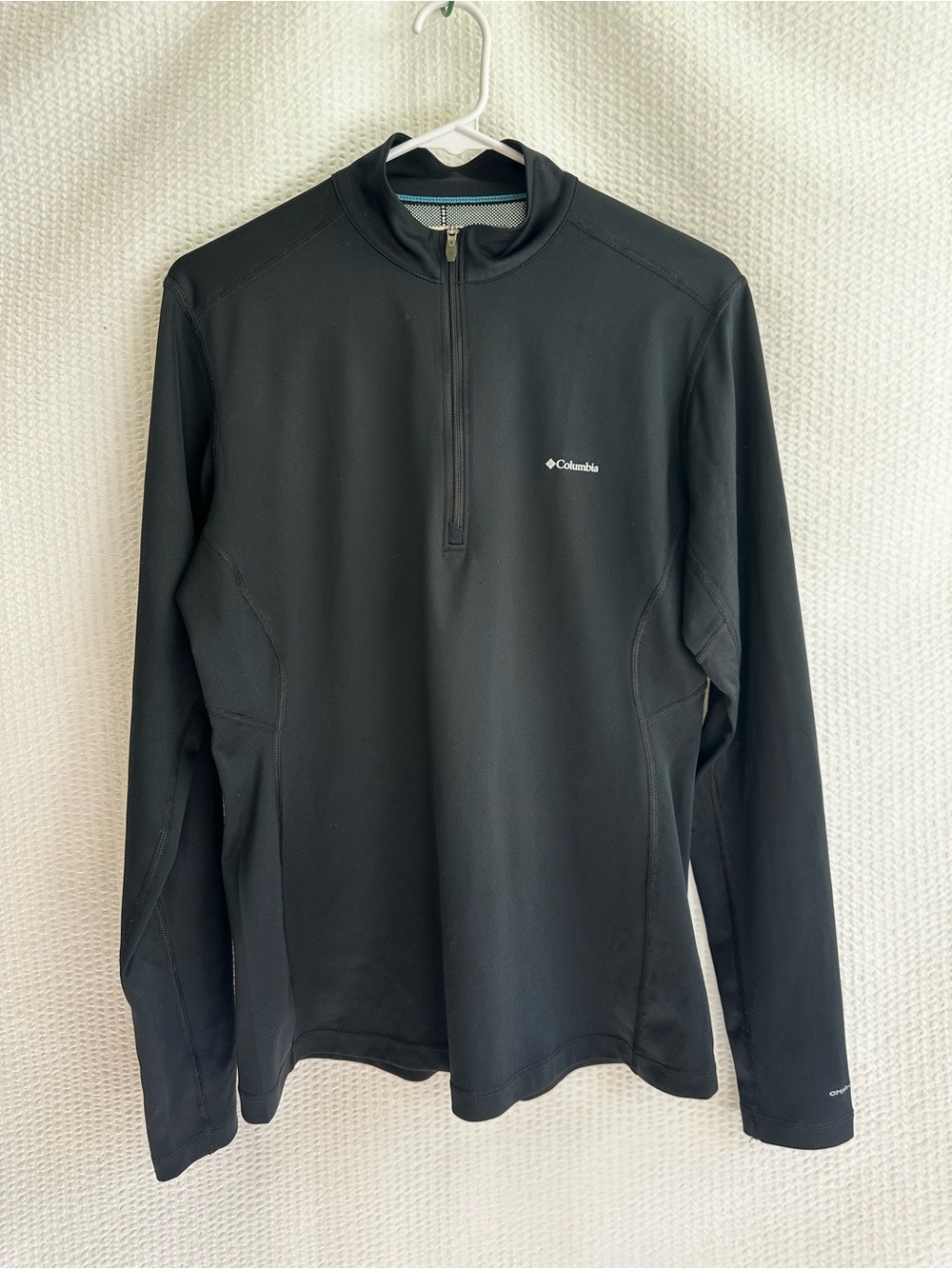 COLUMBIA Tech Trail Omni-Shade UPF 50 Quarter Zip Black Medium Hiking Shirt